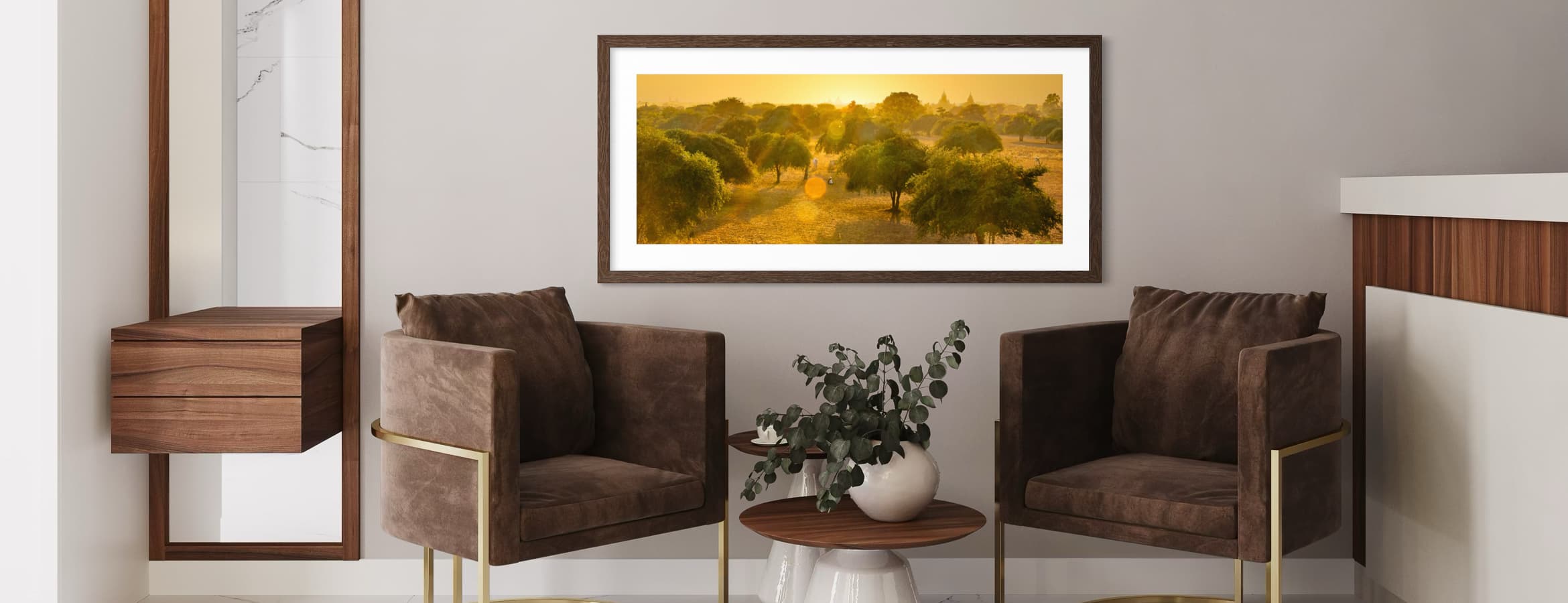 Mystical Afternoon pano photo hanging in wall in office waiting room